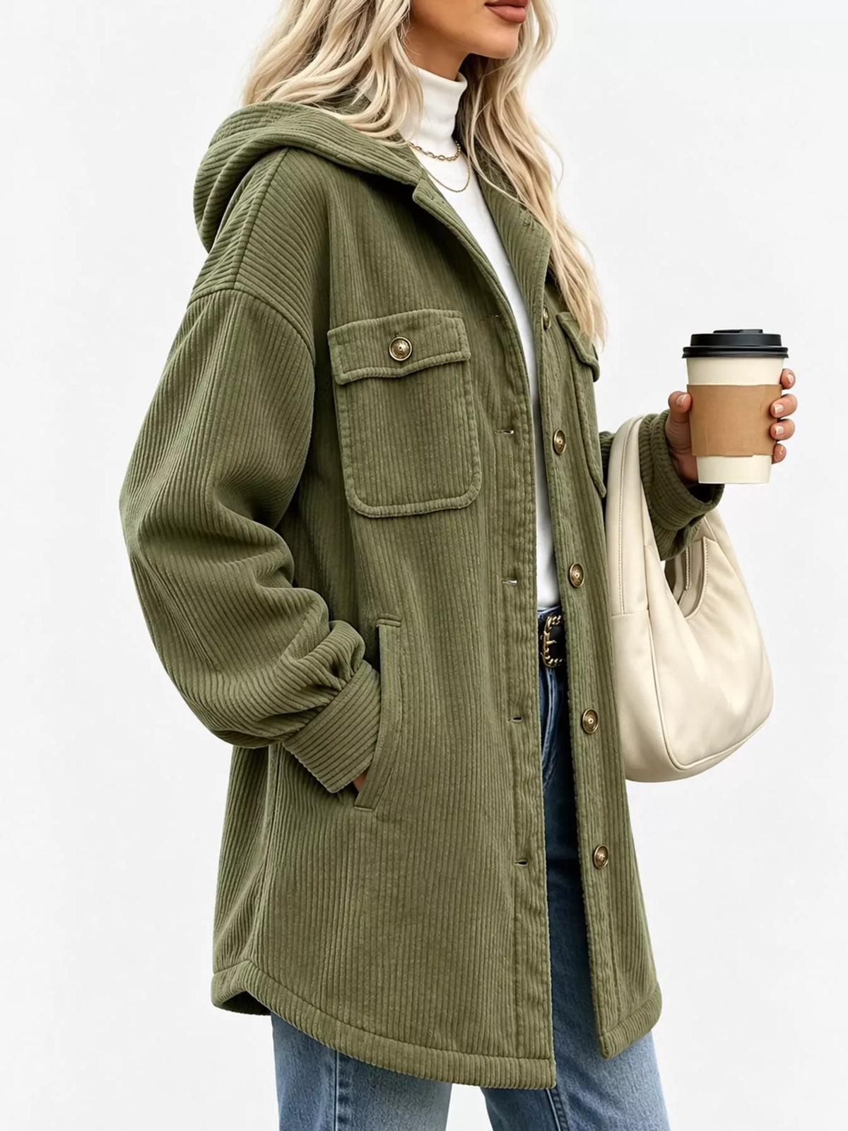 Corduroy Button-Down Jacket