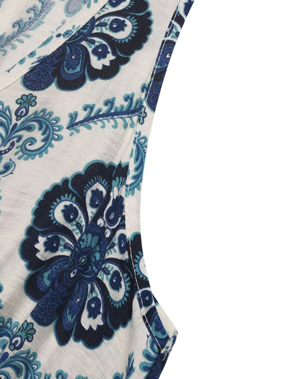 Printed Sleeveless Maxi Dress in Blue