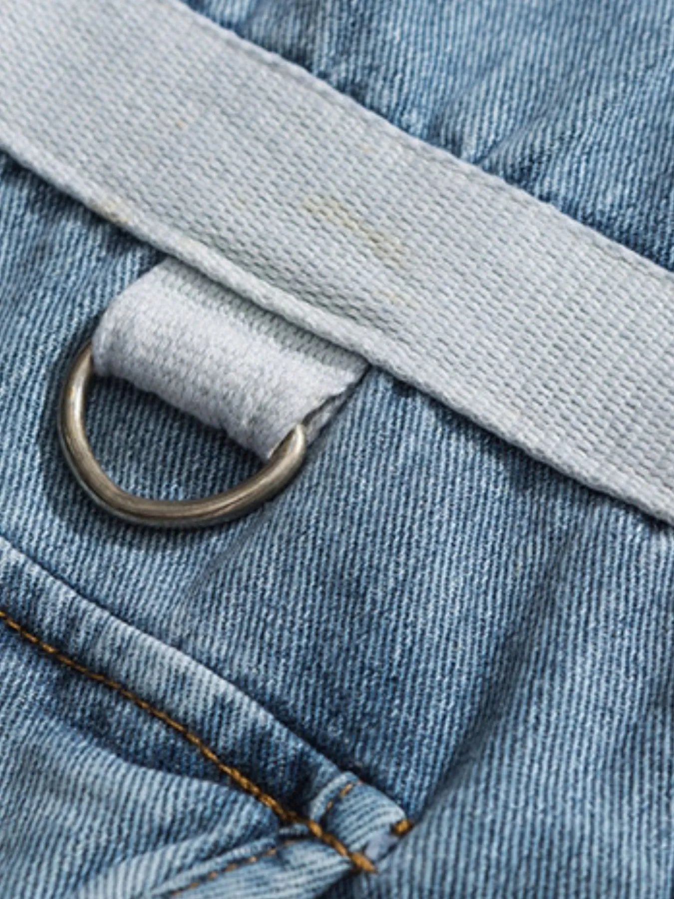 Multi-Pocket V-Neck Denim Vest in Light Wash