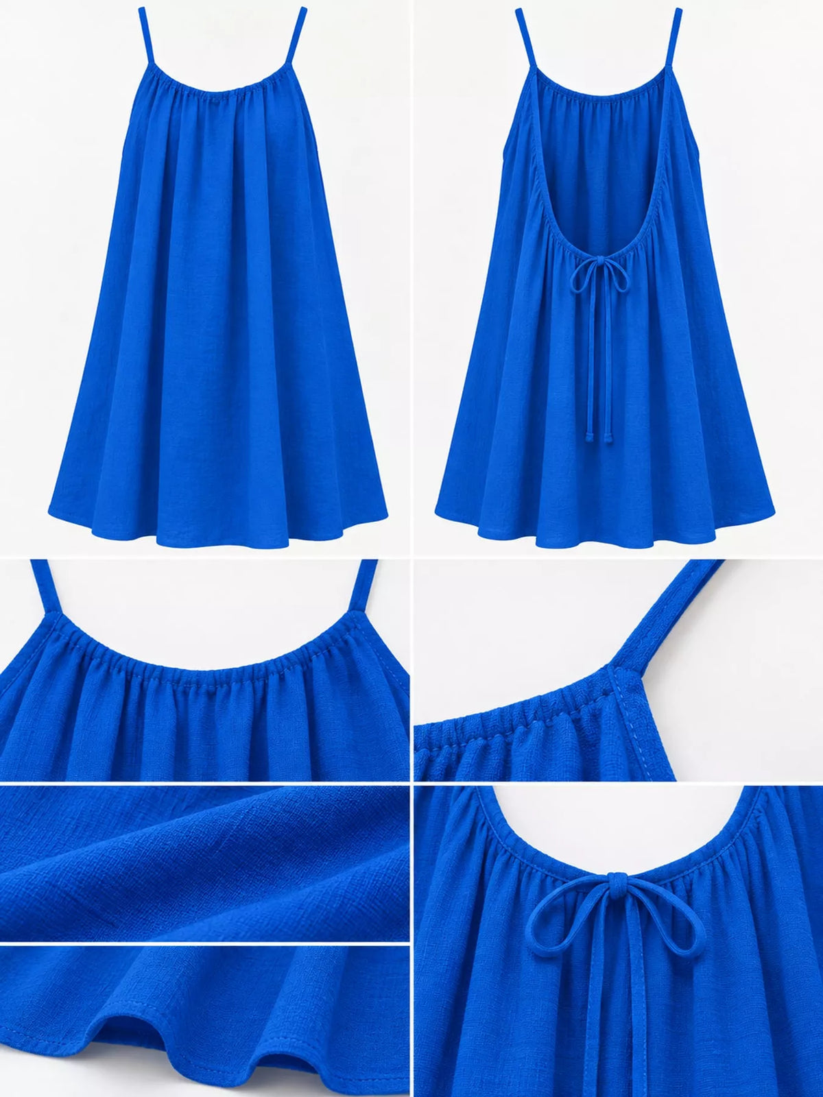 Backless Spaghetti Strap A-Line Mini Dress