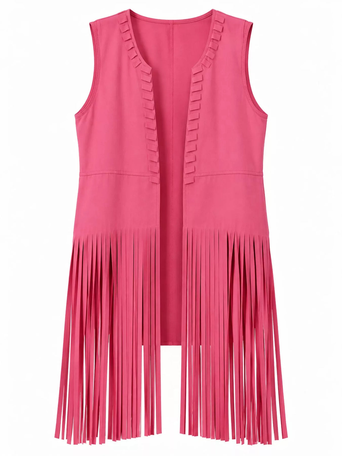 Fringed Sleeveless Vest Coat