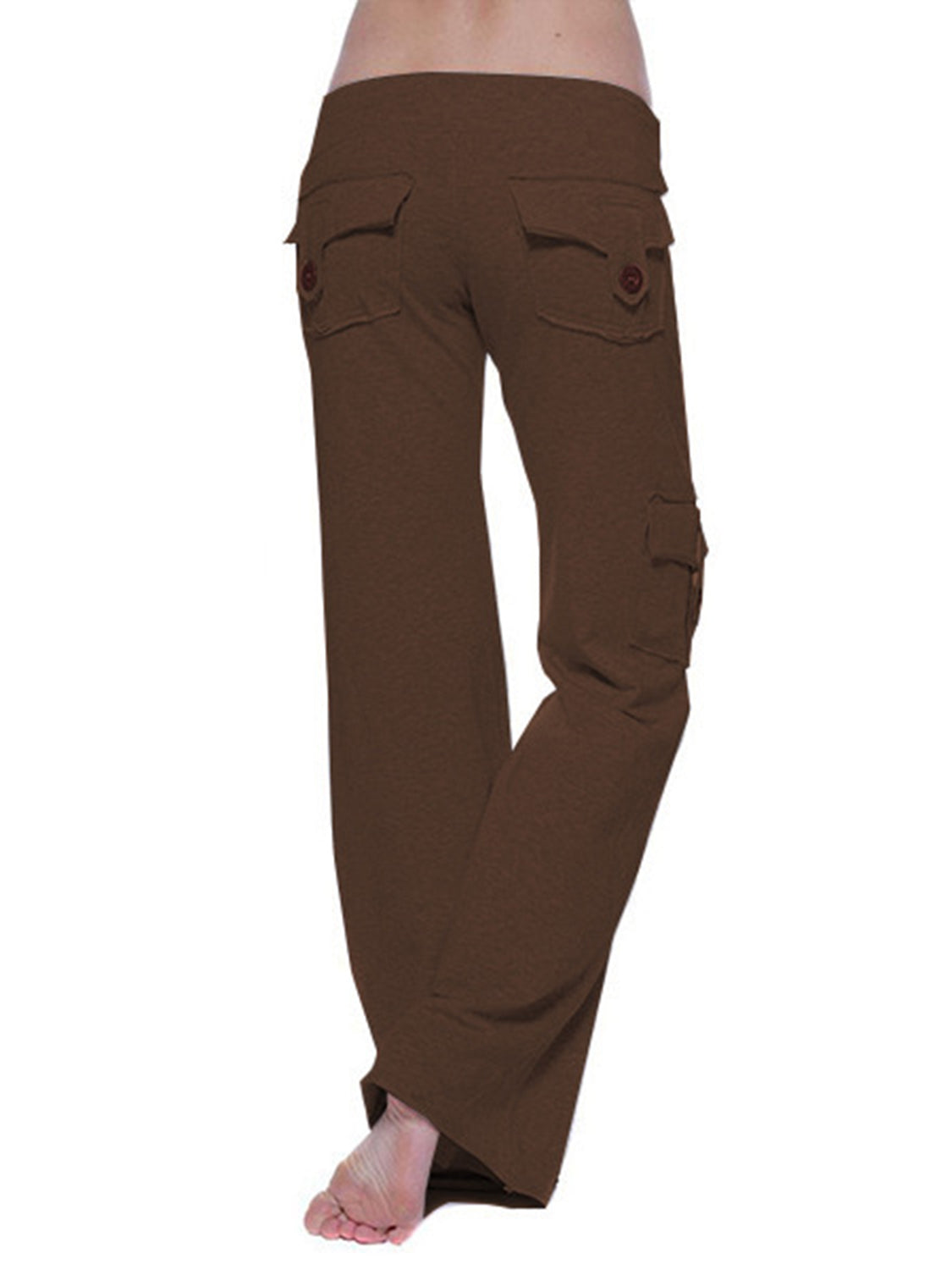 Mid-Waist Drawstring Pants with Pockets