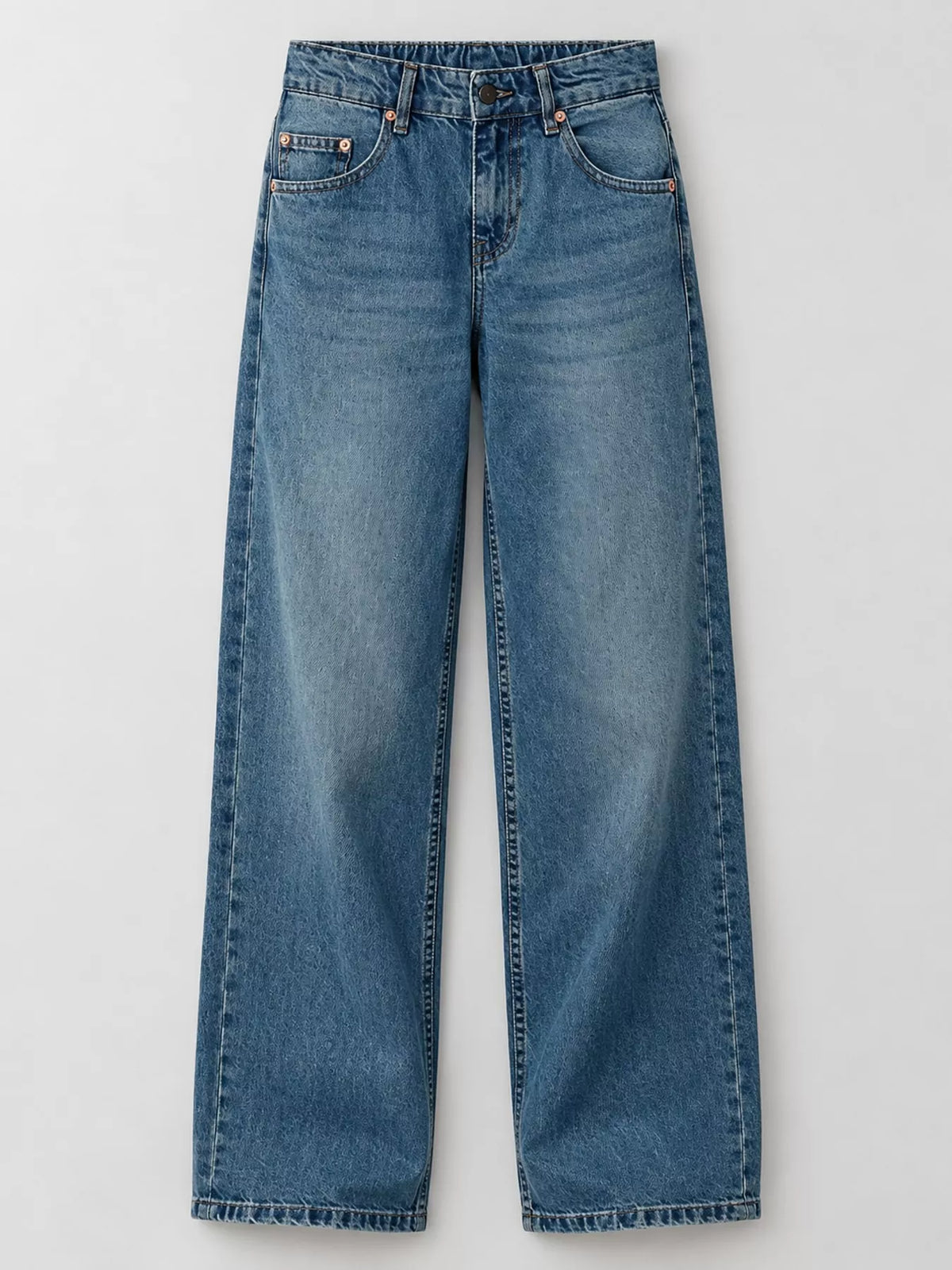Wide-Leg Vintage Wash Jeans