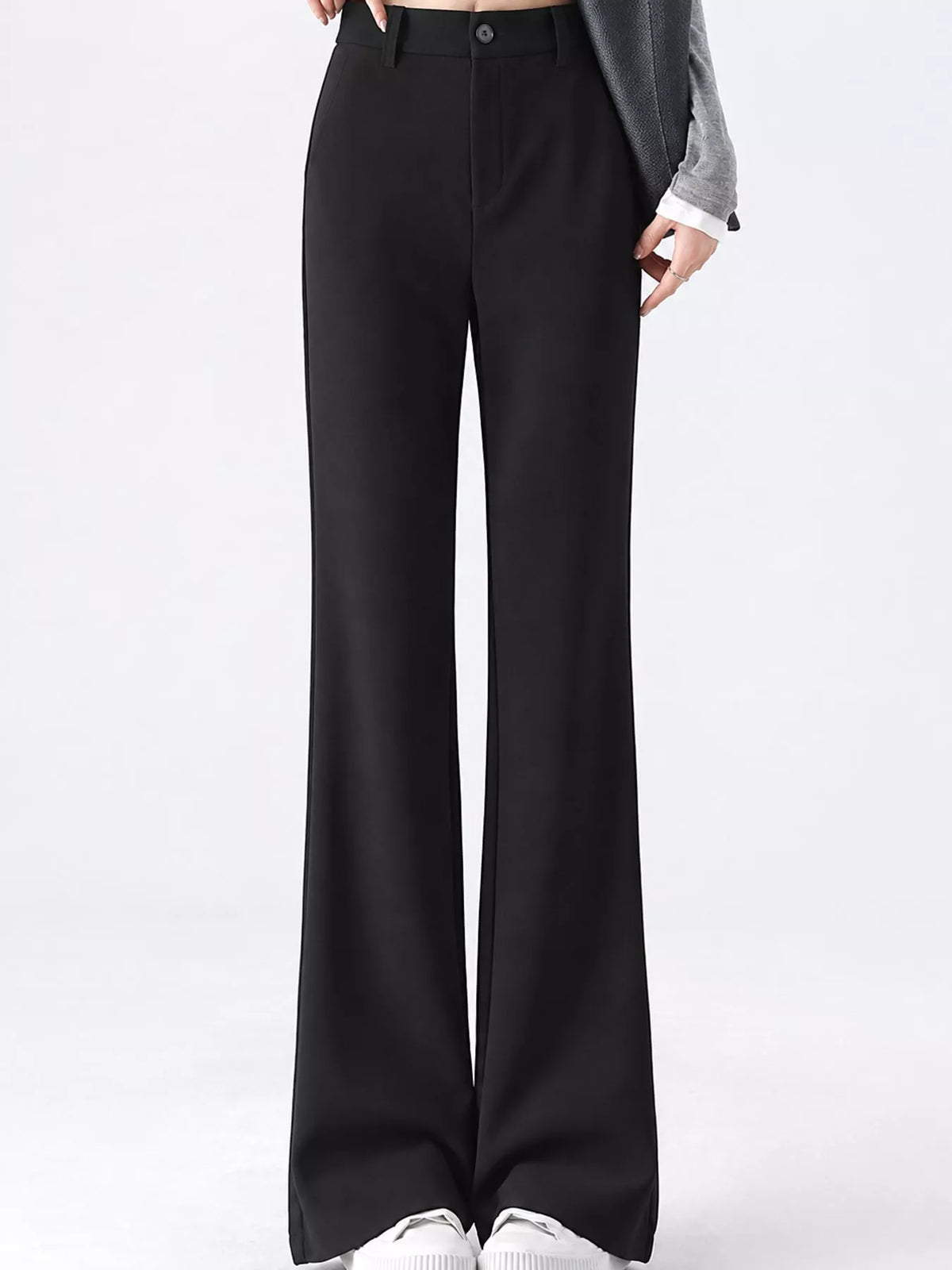 High-Waisted Straight-Leg Pants, Plus Size