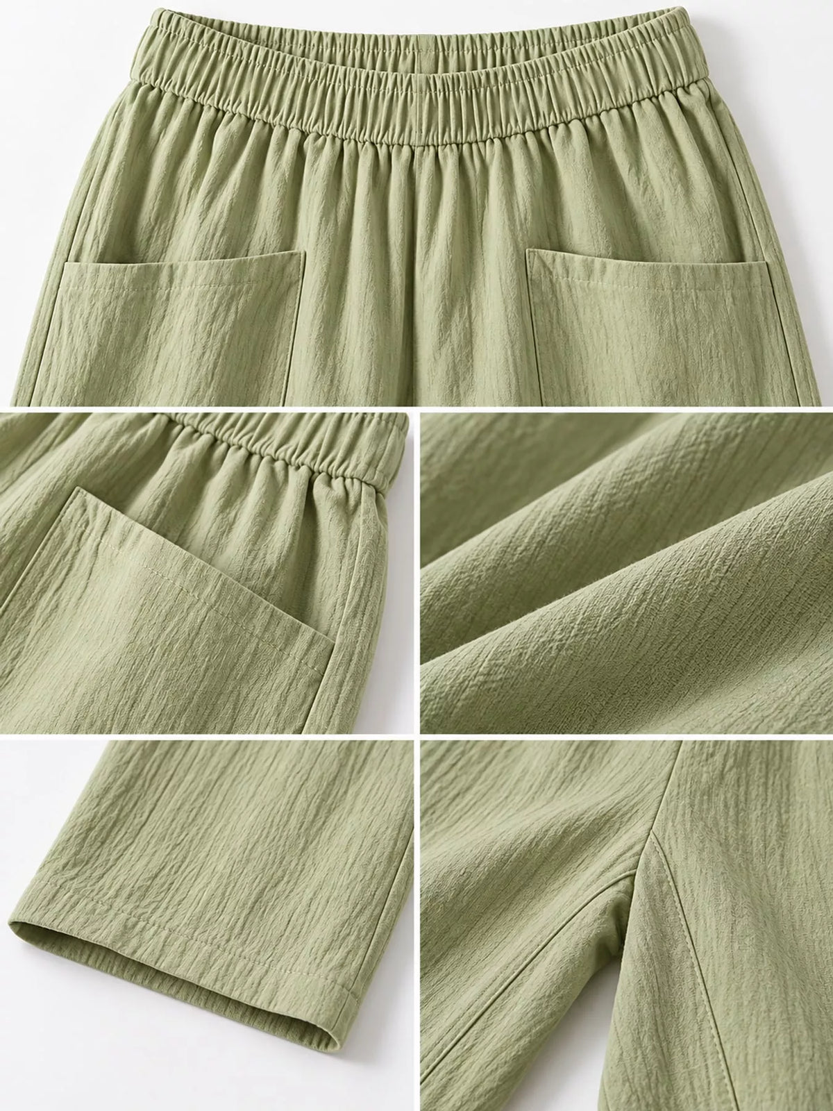 High-Waisted Elastic-Waist Harem Pants