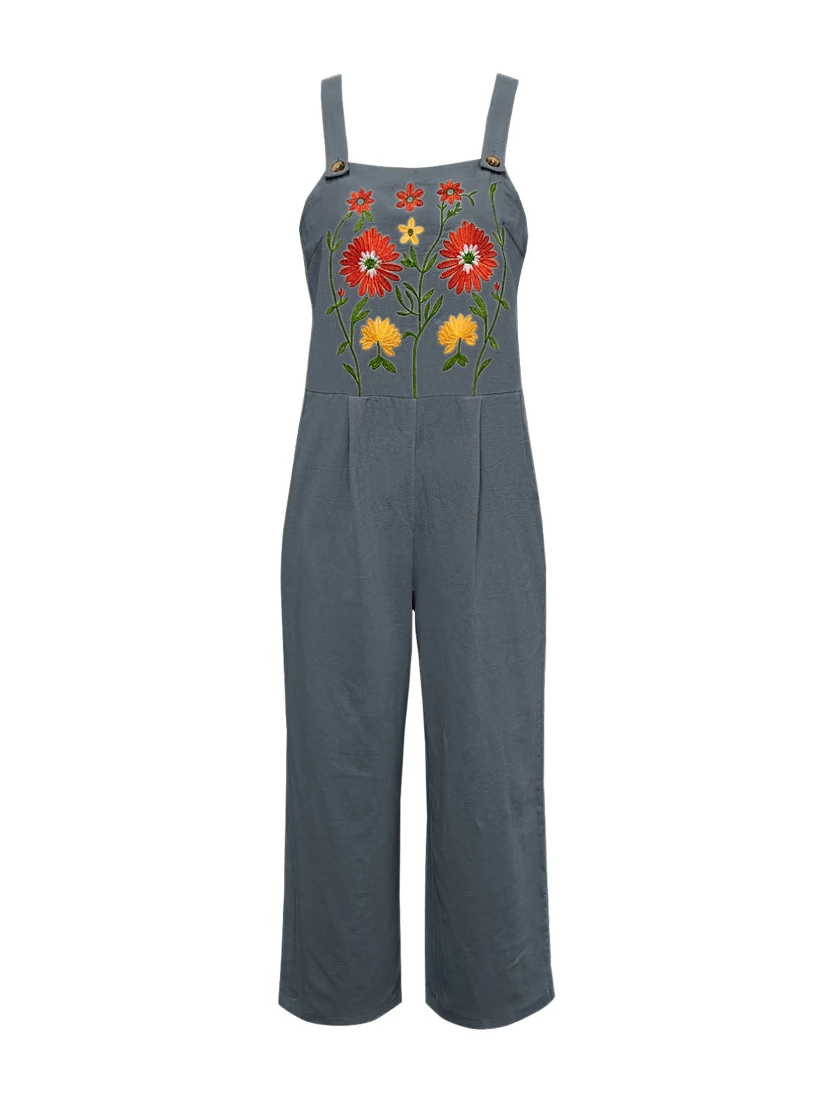 Floral Embroidered Wide-Leg Jumpsuit