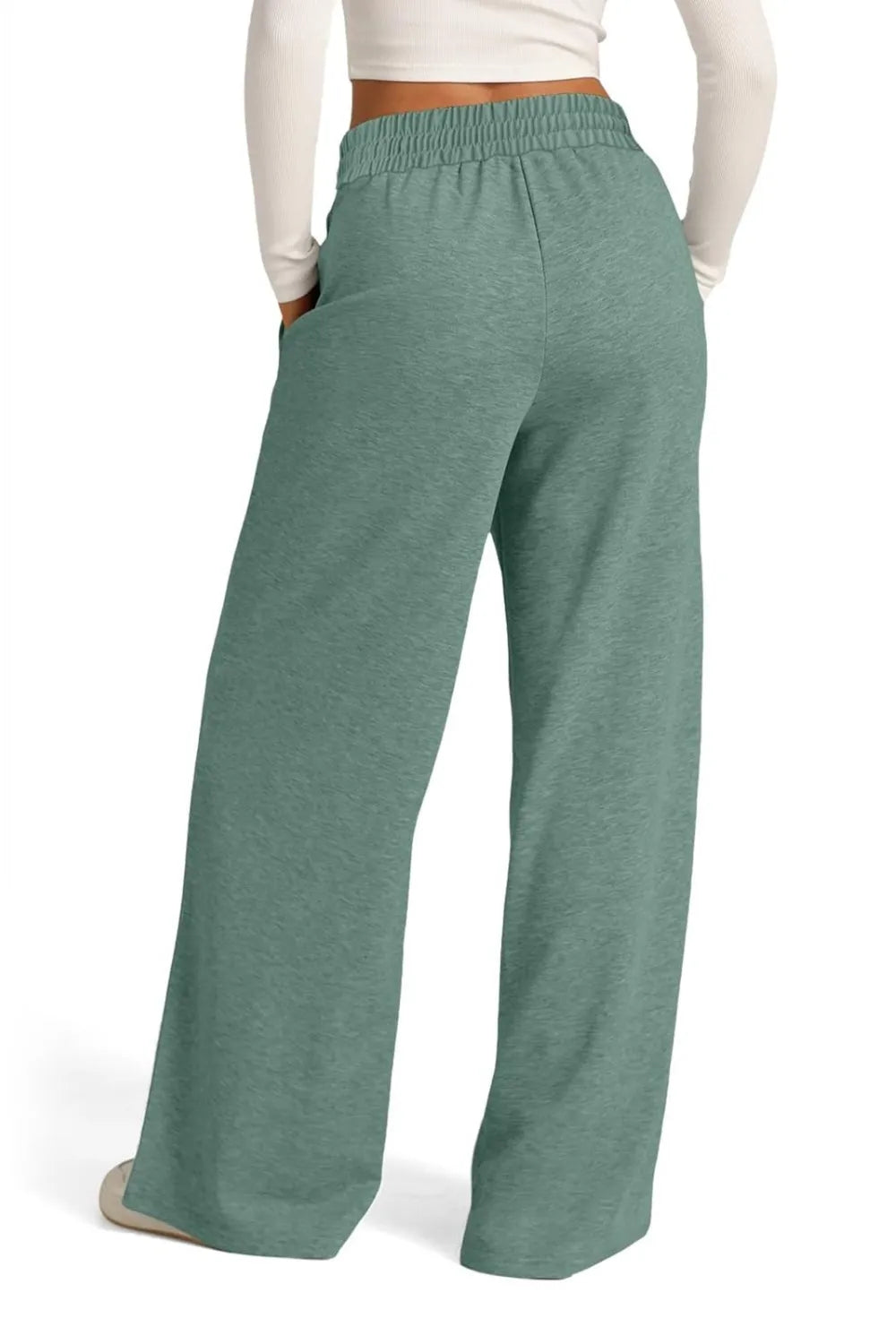 Drawstring Wide Leg Pants with Pockets