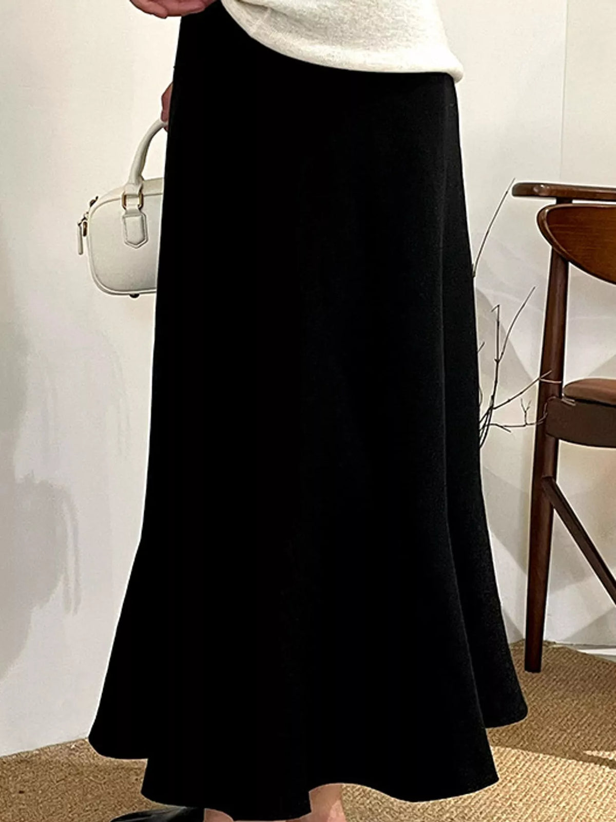 High-Waisted Ribbed Mermaid Skirt