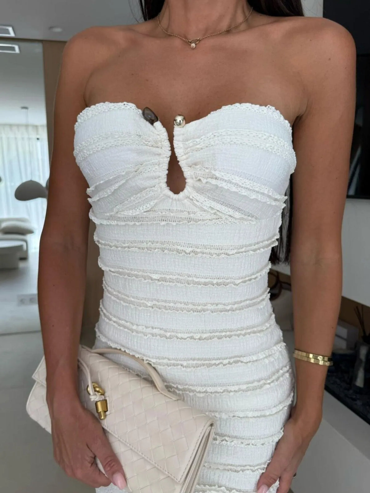 Cutout Sweetheart Tube Maxi Dress