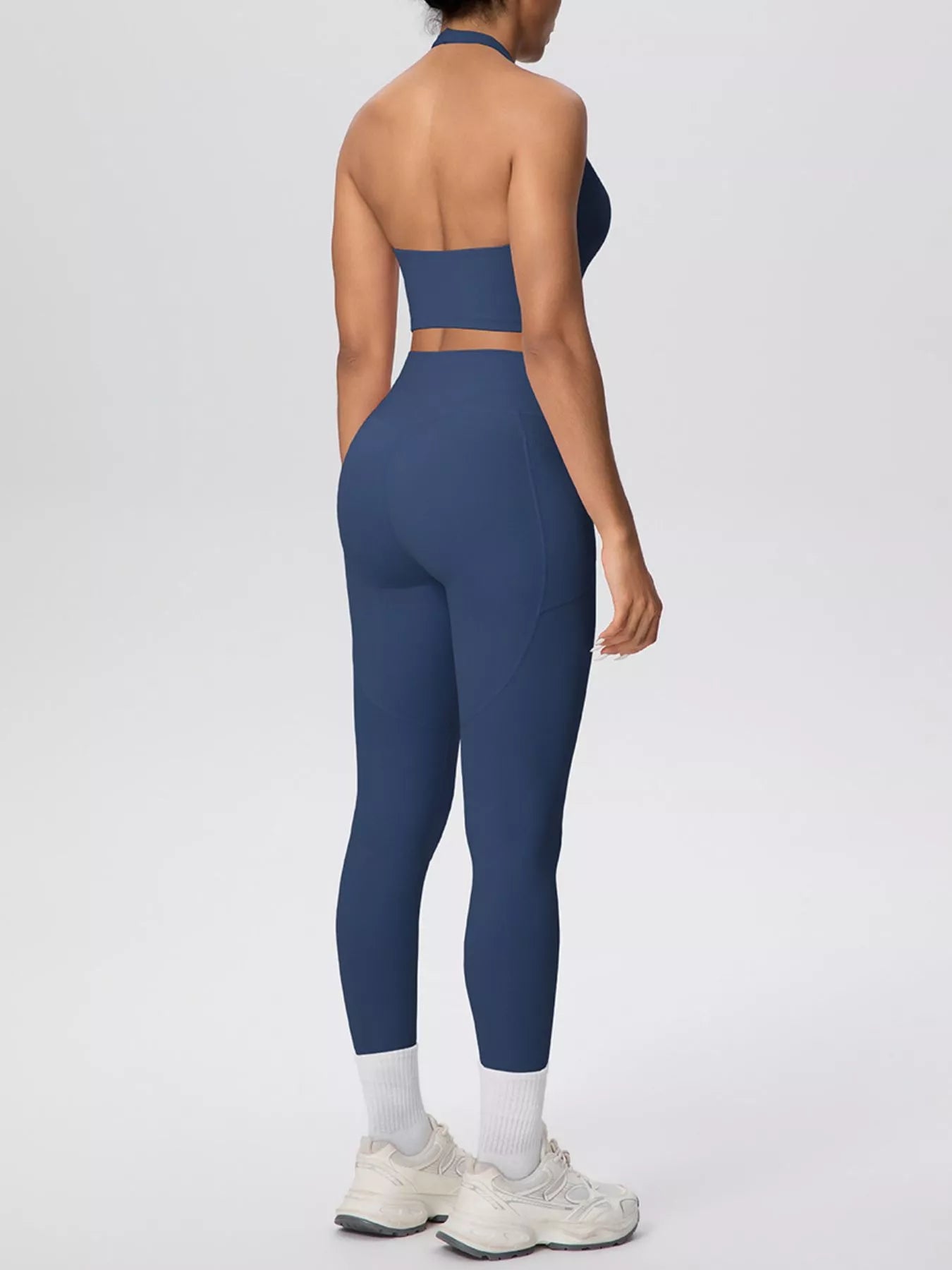 Halter Neck Crop Top and Leggings Active Set