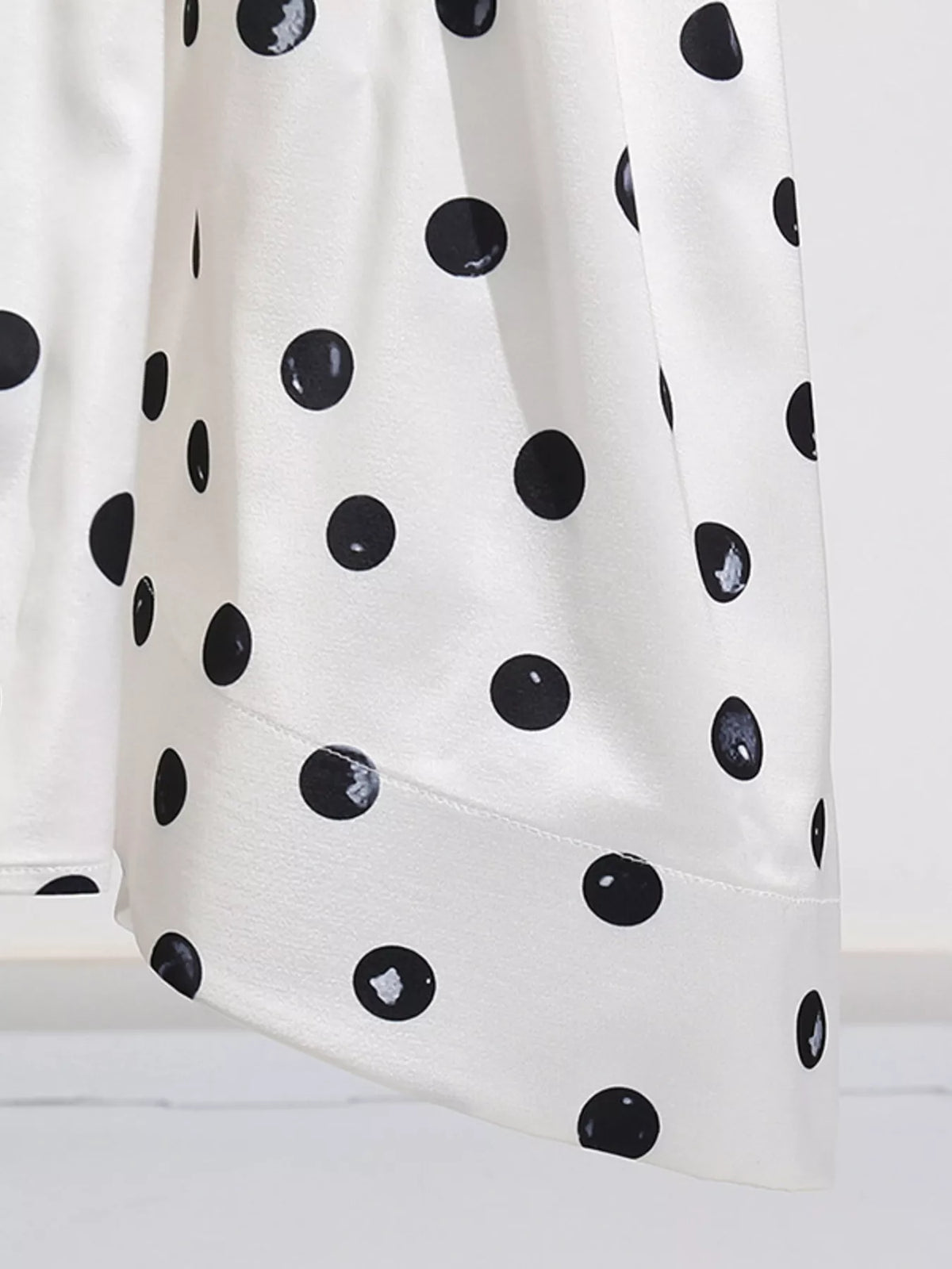 Polka Dot Ruffle Skirt in Beige