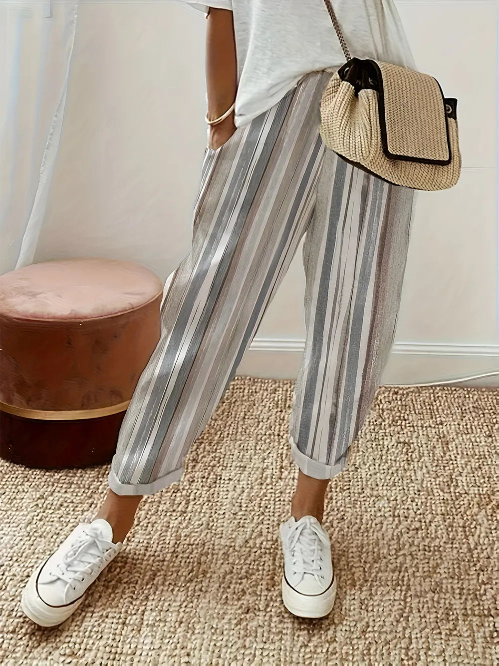 Striped Pants with Pockets in Dust Storm
