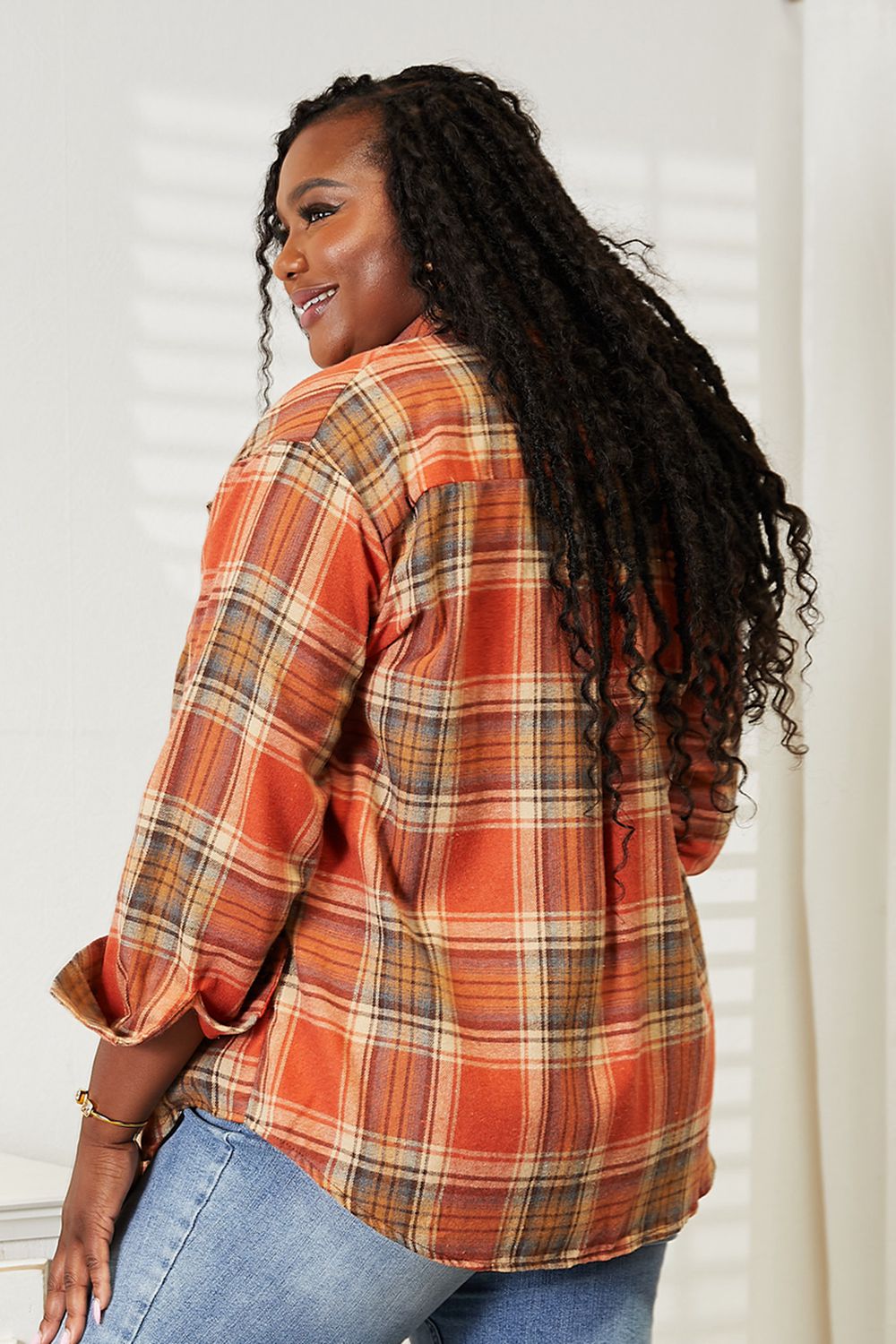 Plaid Dropped-Shoulder Shirt