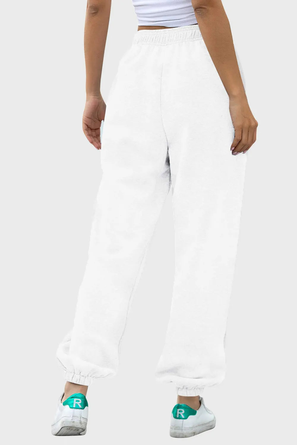 Tie-Waist Joggers with Pockets in Neutral Shades by K&L