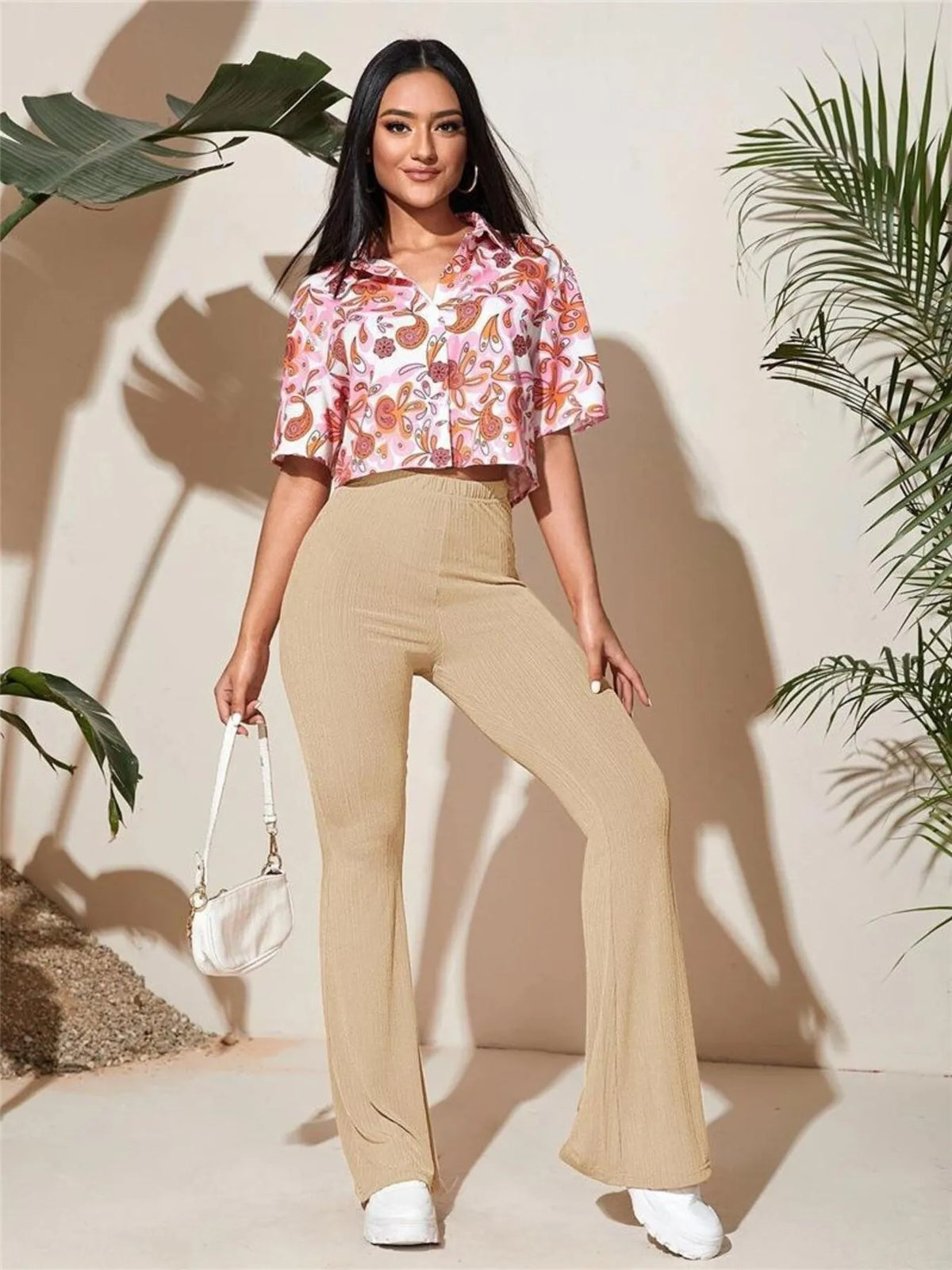High-Waist Flare Active Pants, Plus Size