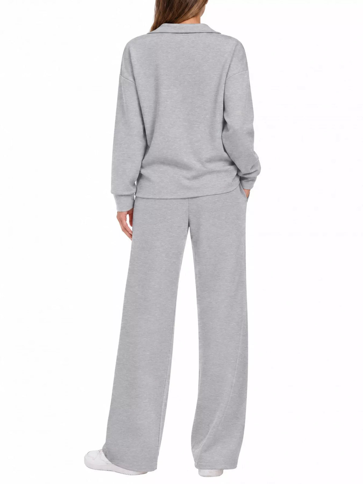 Dropped Shoulder Top and Drawstring Pant Set