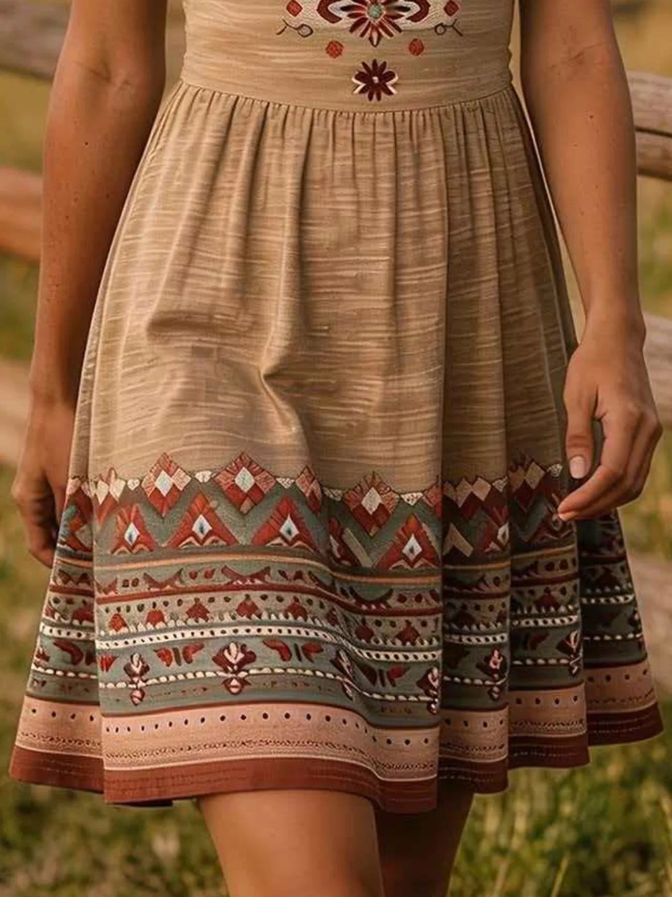Tribal Print A-Line Summer Dress