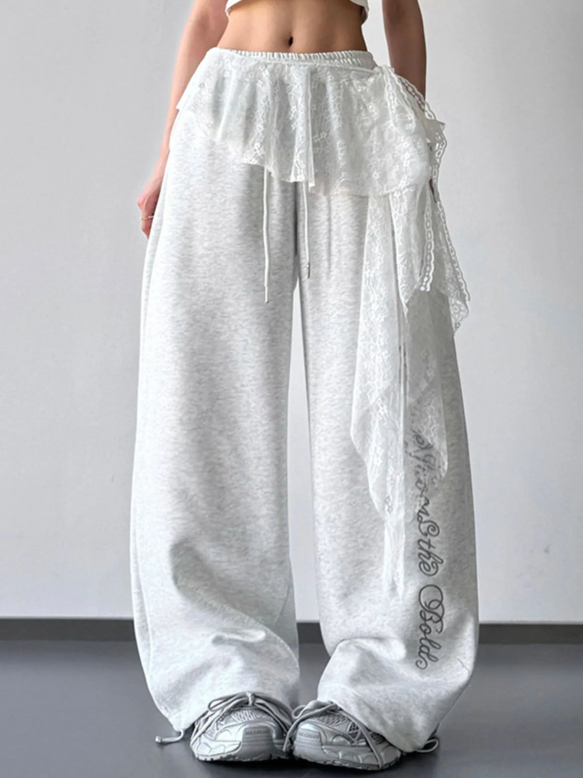 Loose-Fit Drawstring Wide-Leg Pants