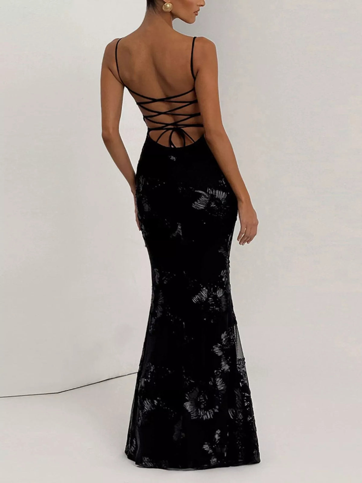Embroidered Lace Sweetheart Maxi Dress