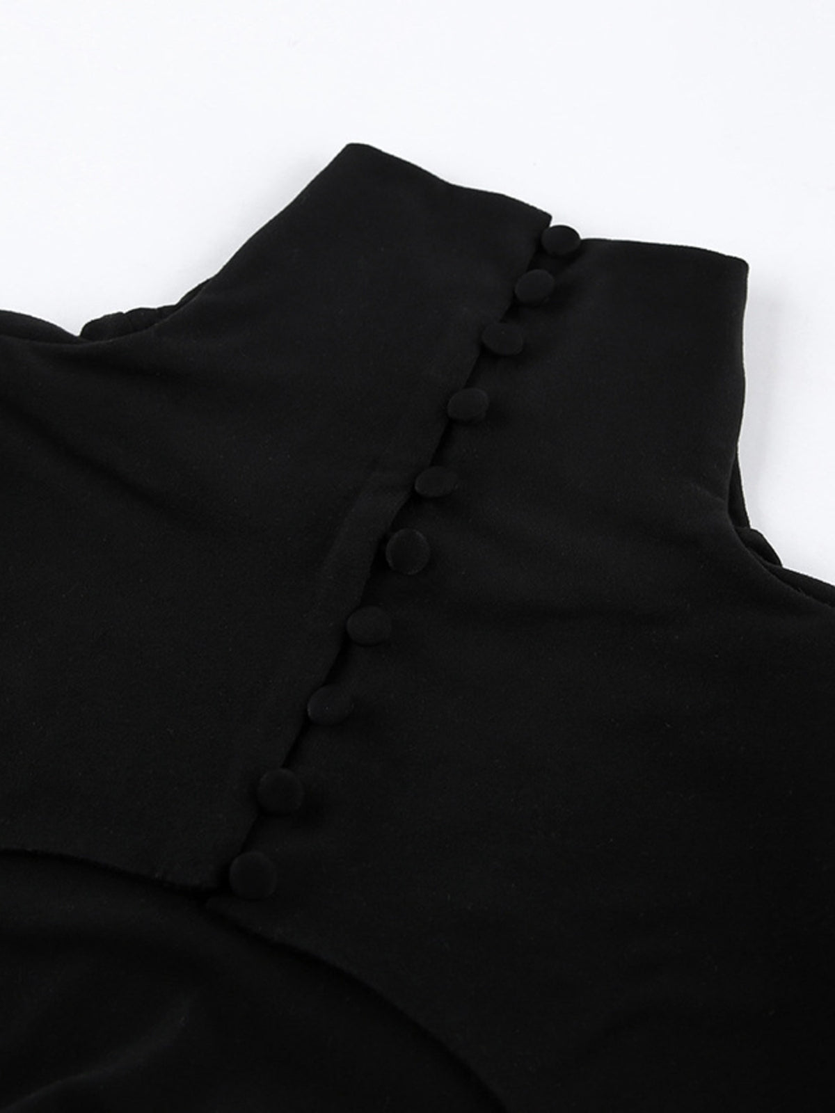 Backless Turtleneck Maxi Dress in Black
