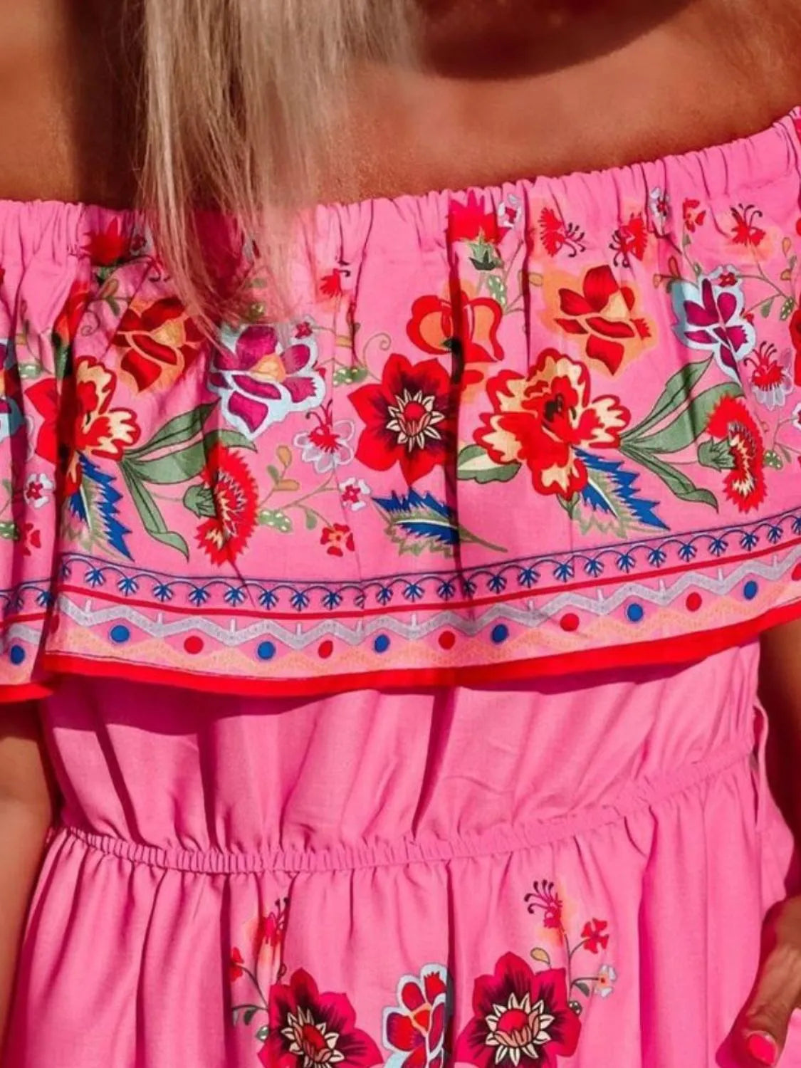 Floral Off-Shoulder Ruffle Maxi Dress