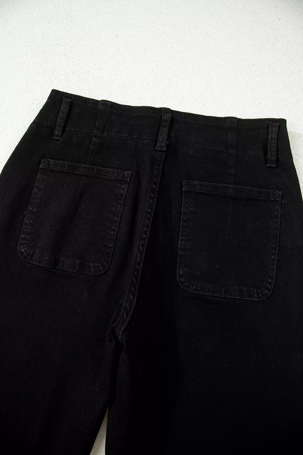 High-Waist Flared Jeans in Black