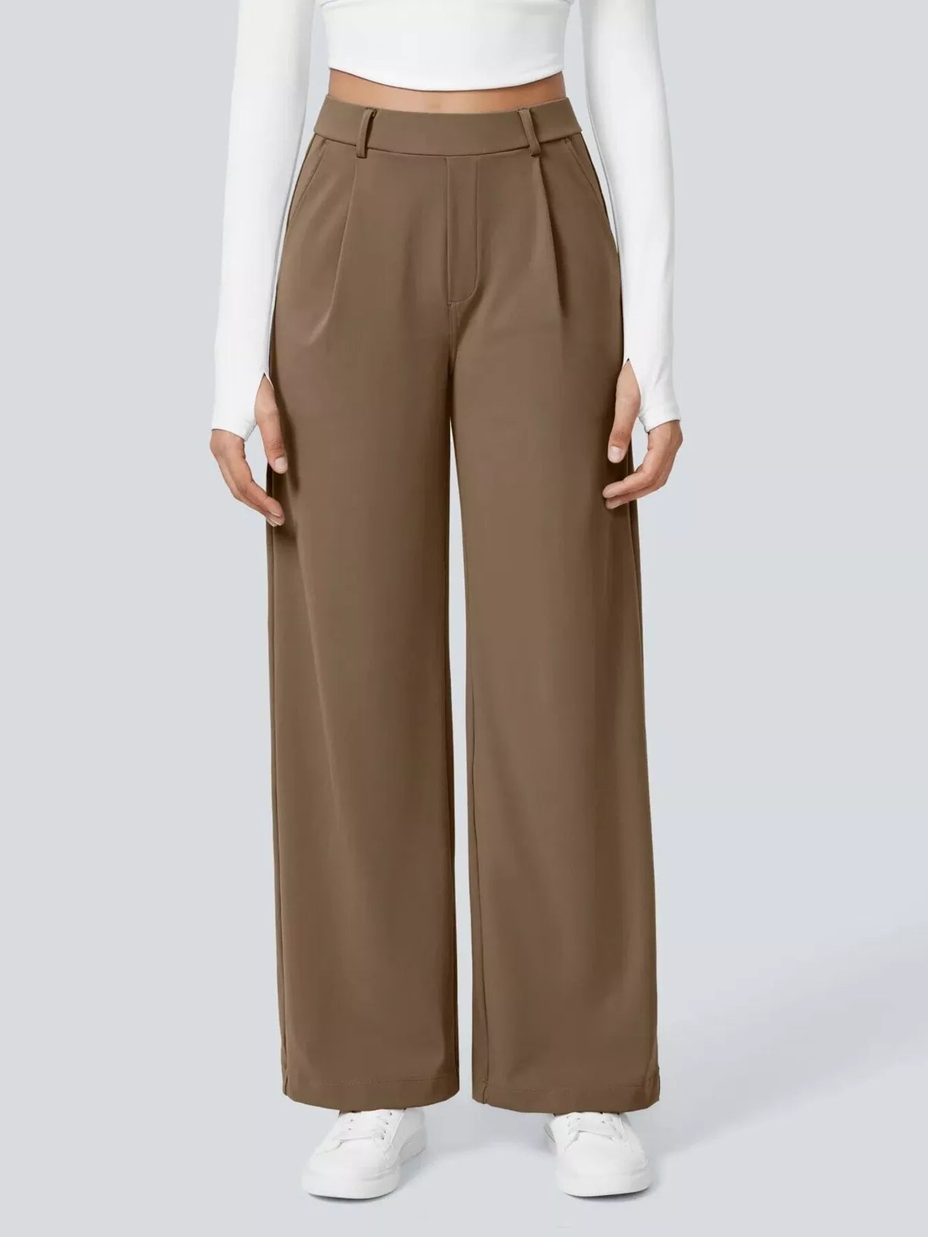 Pocketed Wide Leg Pants