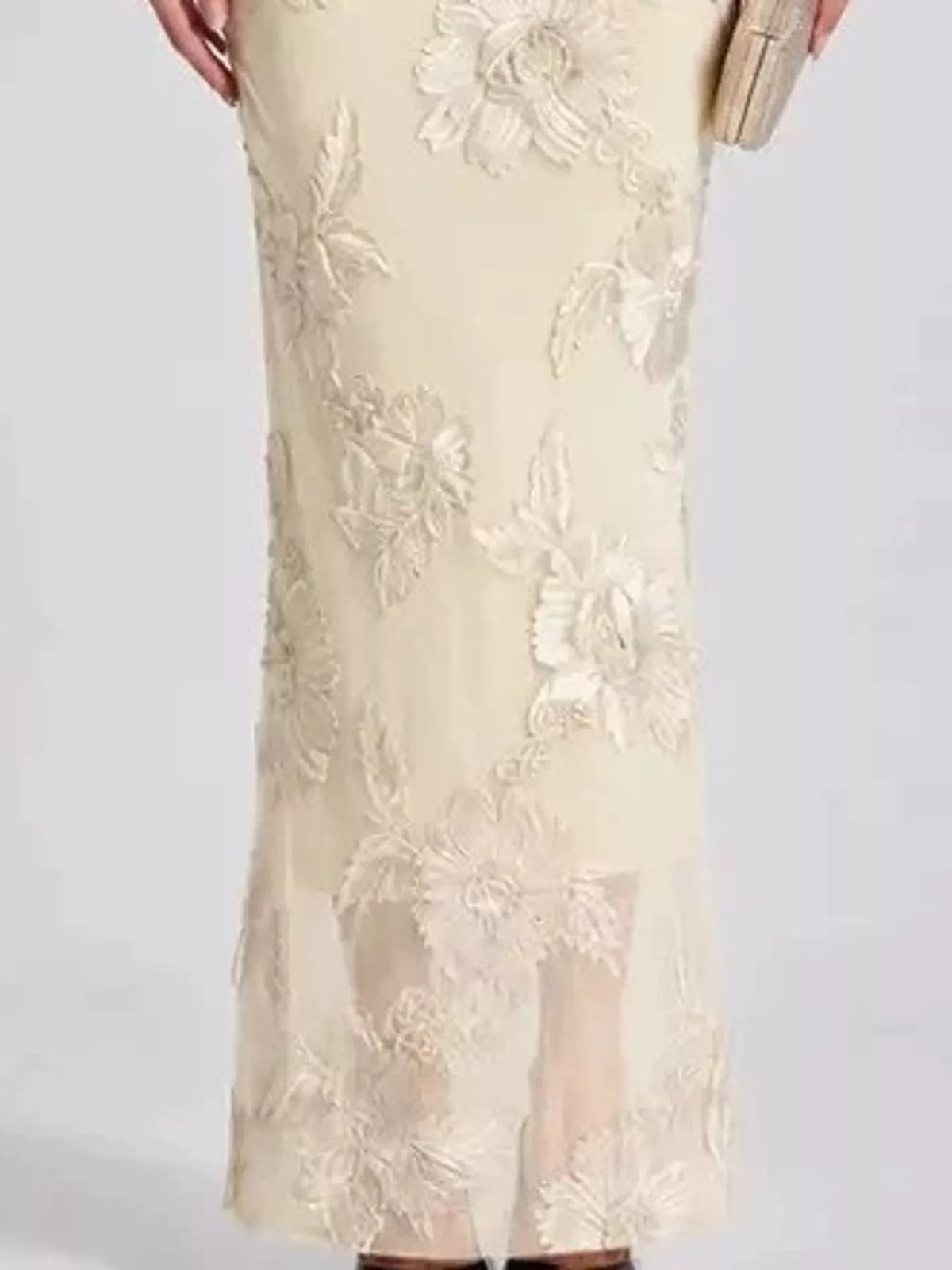 One-Shoulder Embroidered Maxi Dress
