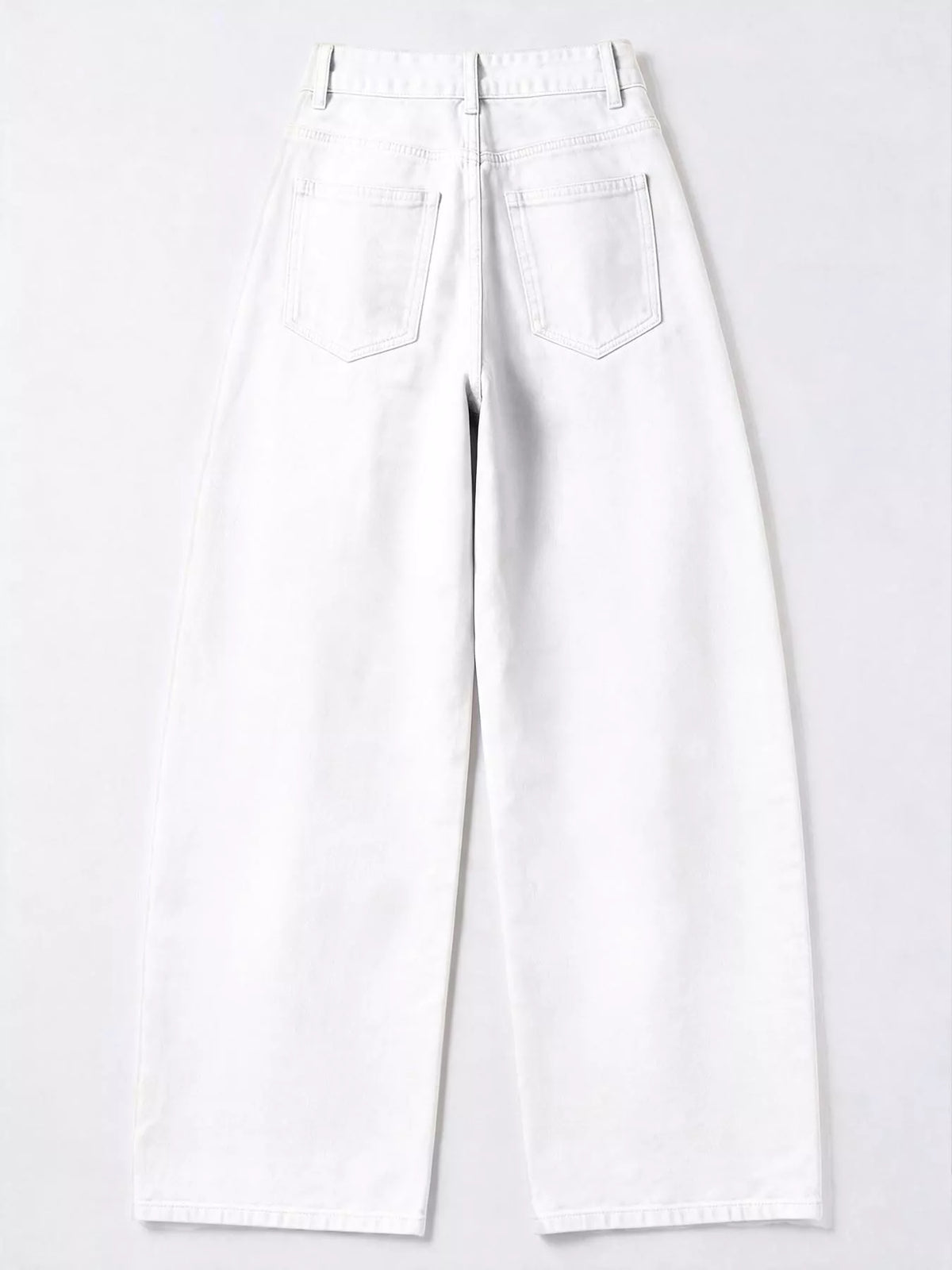 Decorative Button Wide Leg Jeans