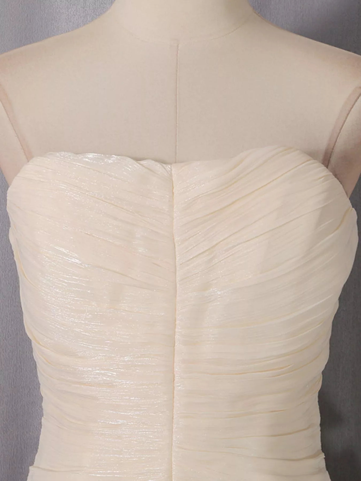 Strapless Ruffle Ruched Mini Dress in Apricot