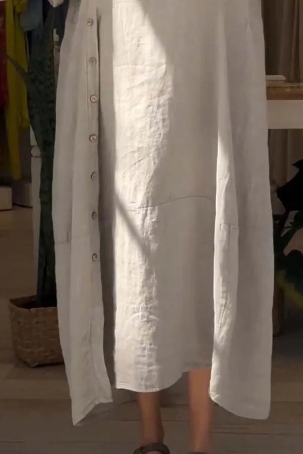 Relaxed-Fit Button-Front Dress, Plus Size