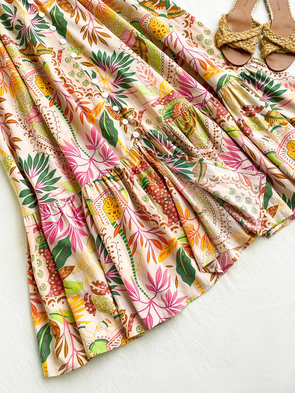 Floral Print Ruffle Hem Skirt in Multicolor