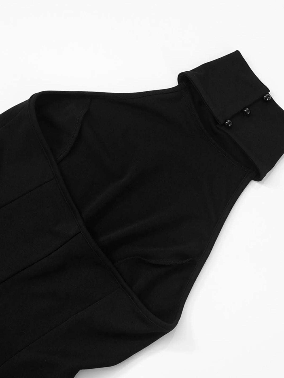 Halter Neck Ruffled Hem Romper in Black