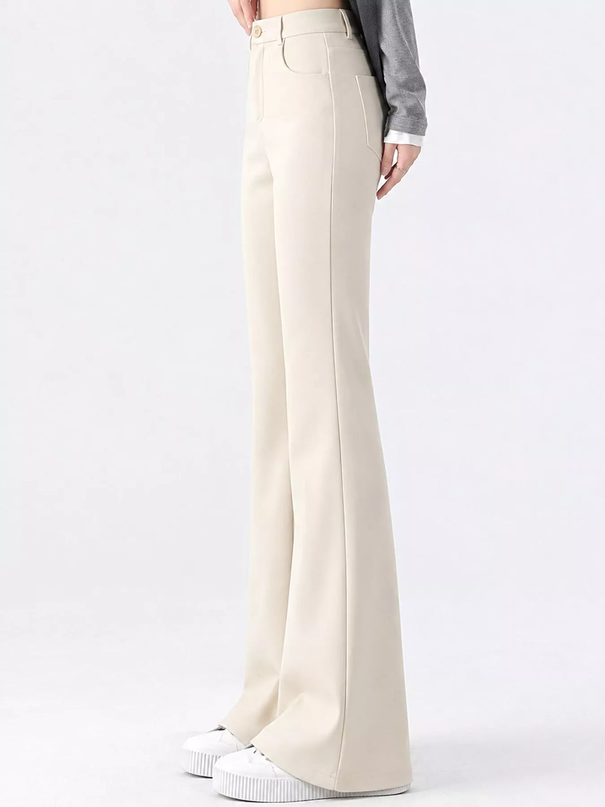 High-Waisted Straight-Leg Pants, Plus Size