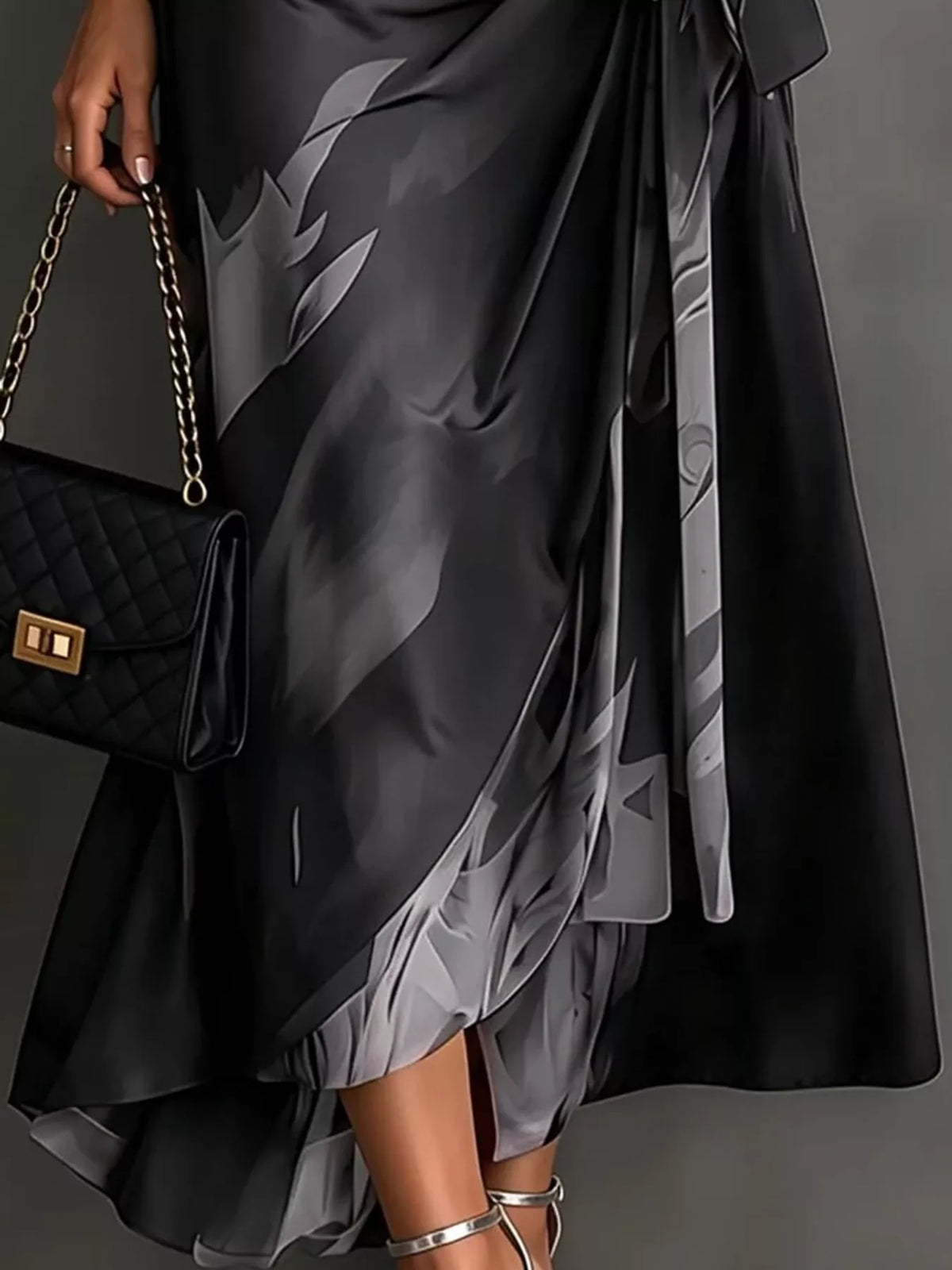 Tie Detail Surplice Dress