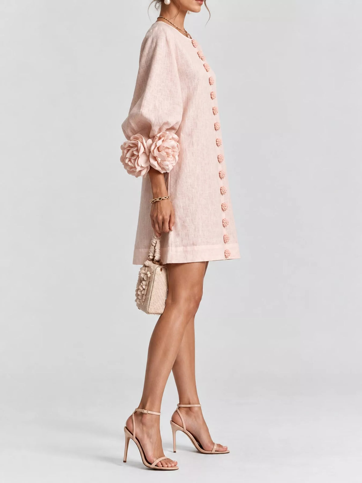 3D Floral Applique Mini Dress