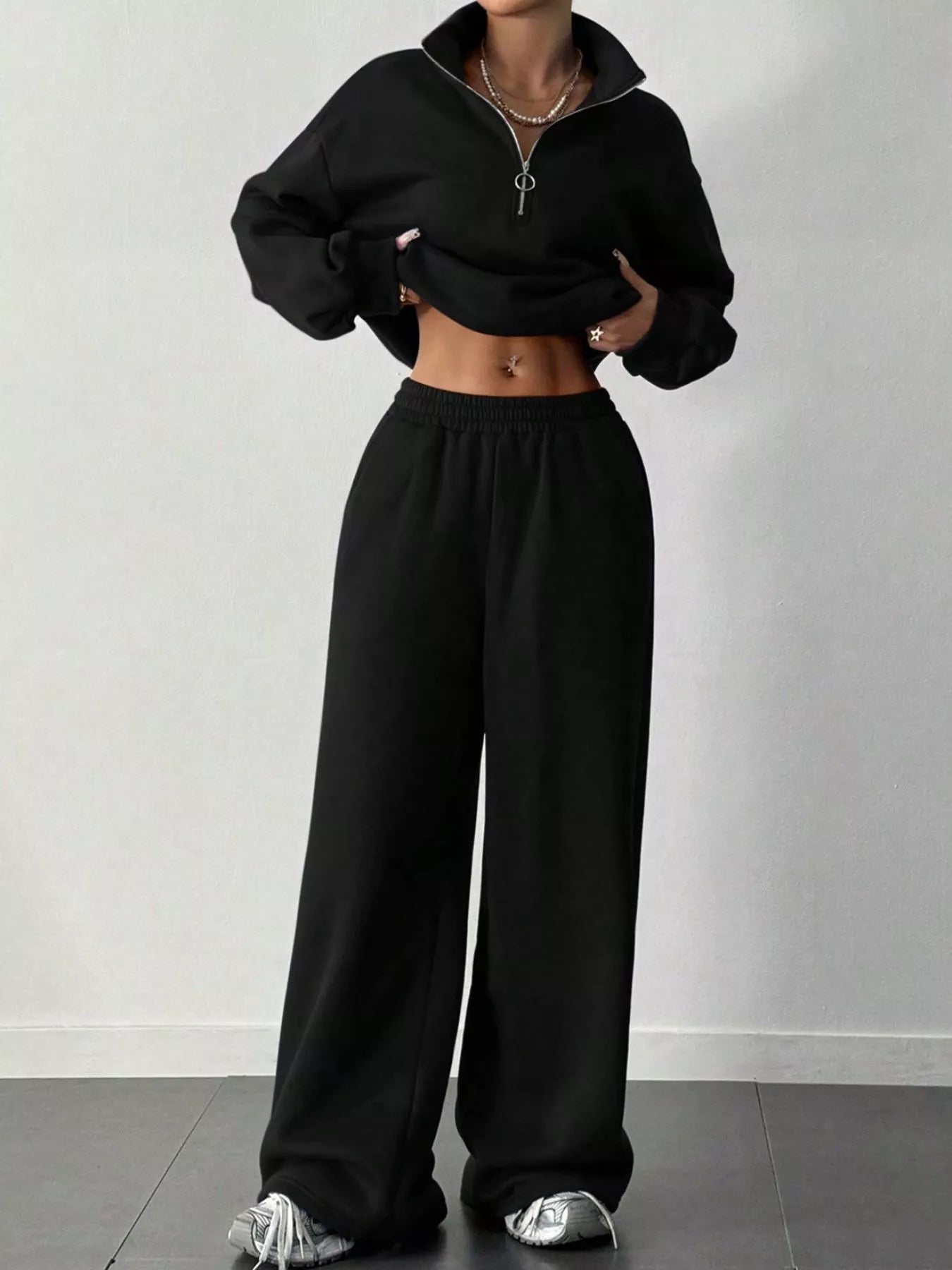 Half-Zip Sweatshirt and Pants Set