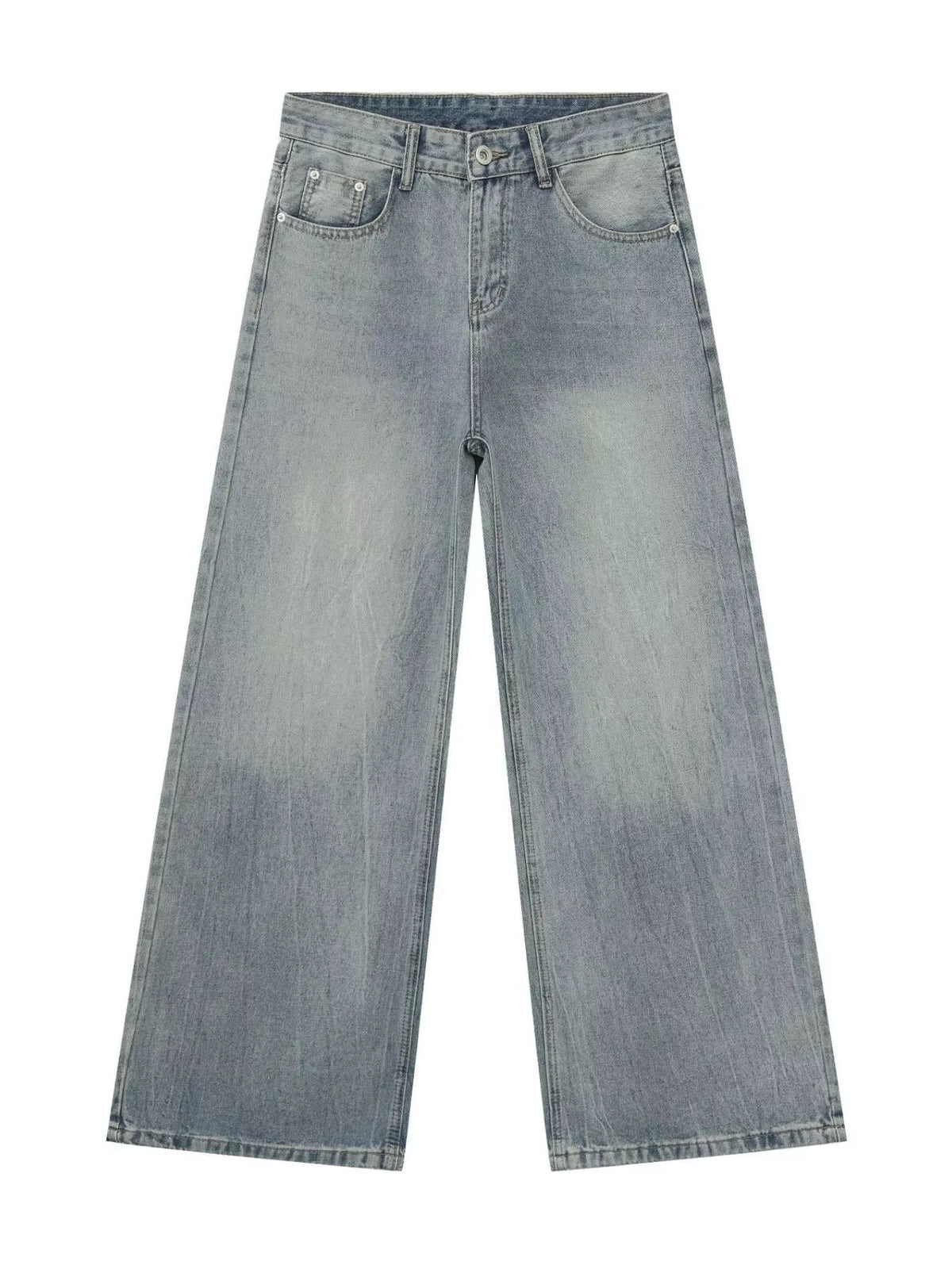 Loose Fit Washed Jeans in Light Blue by DashingTogs