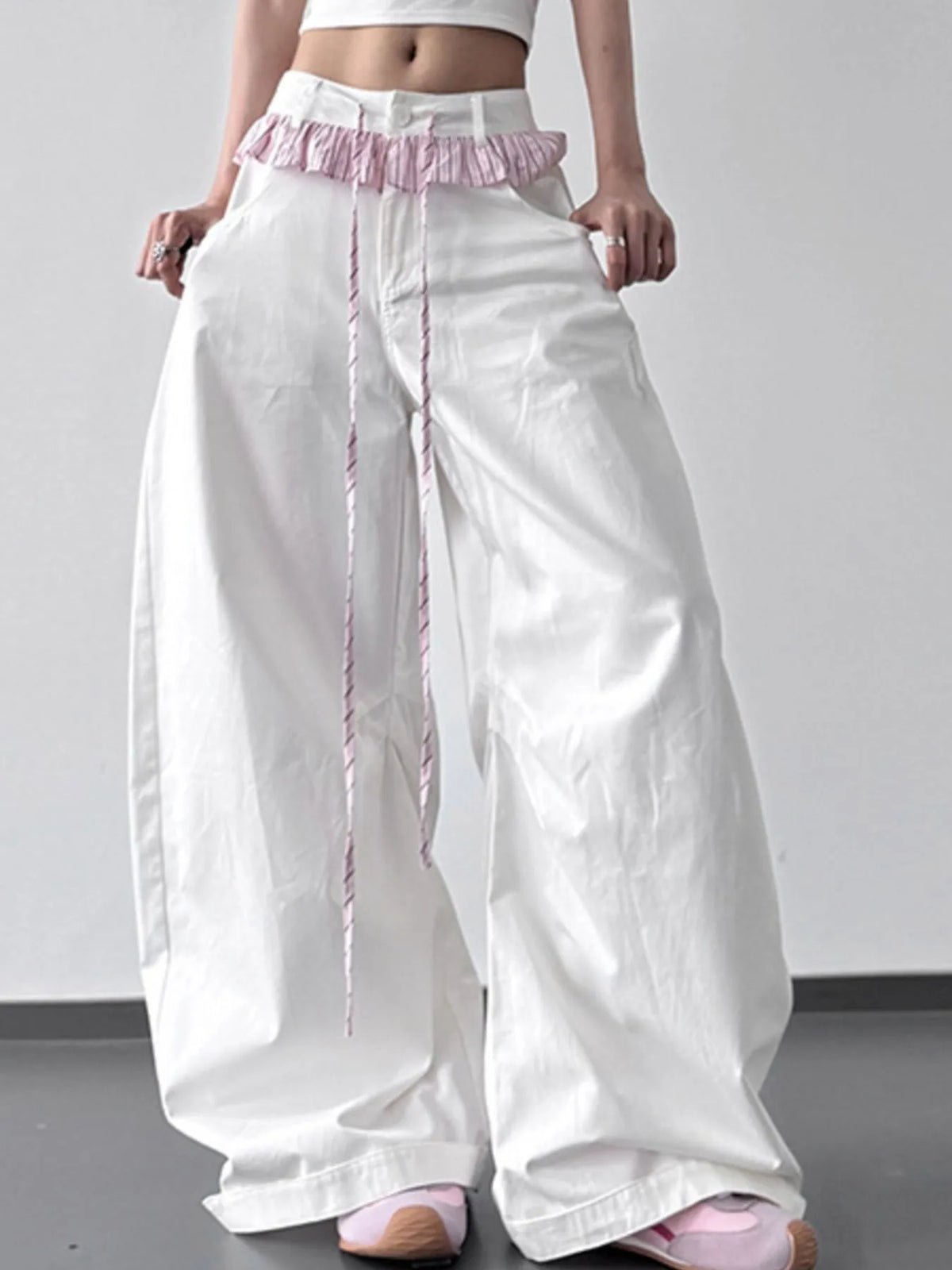 Paperbag Waist Wide Leg Pants