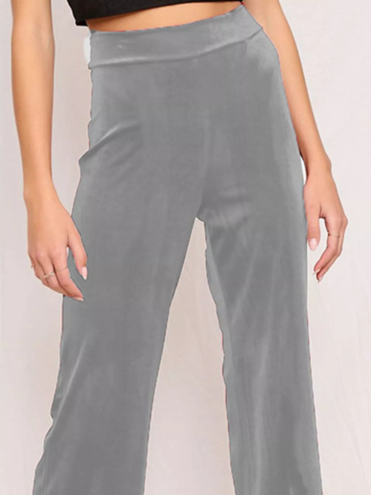 Velvet Wide-Leg Pants