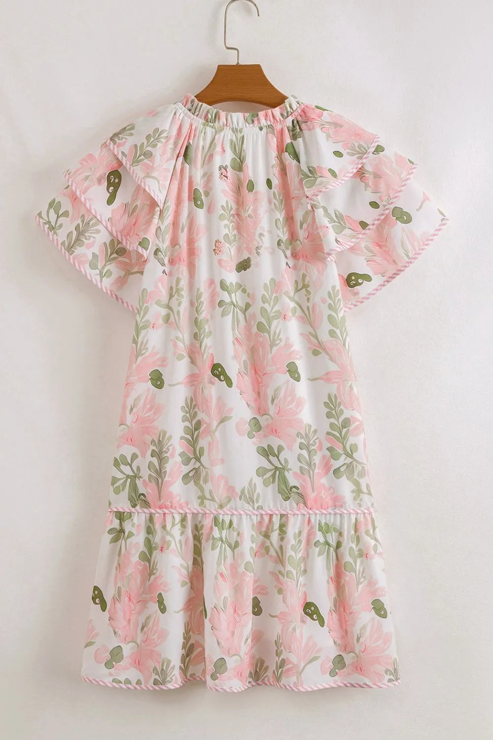 Floral Contrast-Edge Mini Dress