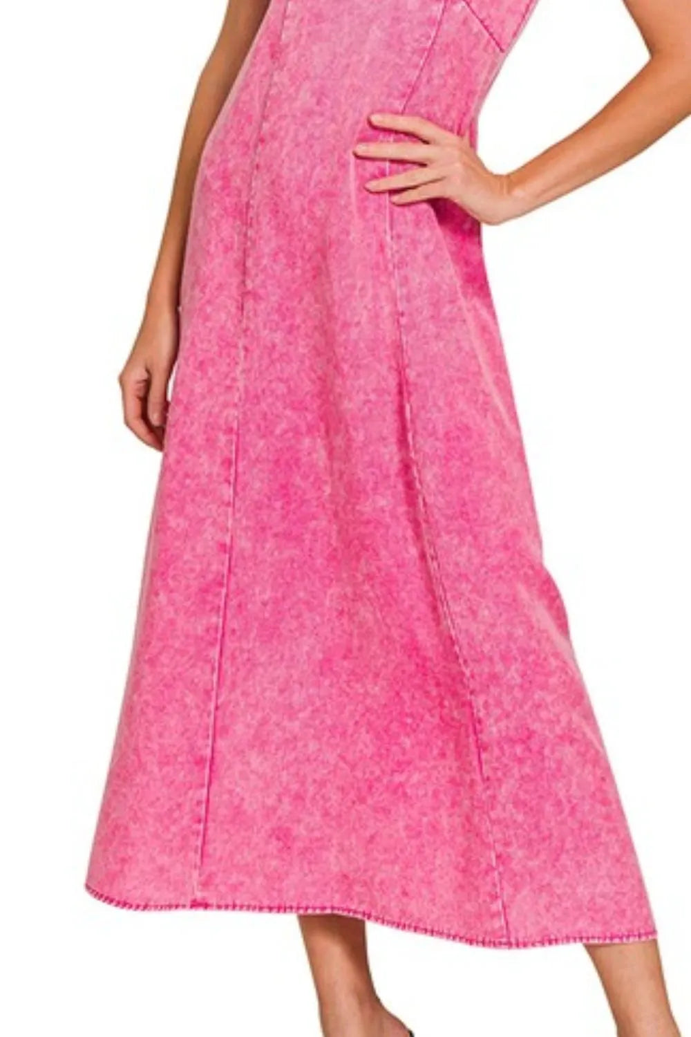 Zenana Tencel Maxi Dress in Hot Pink