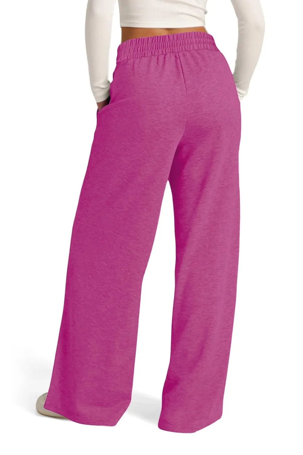 Drawstring Wide Leg Pants with Pockets