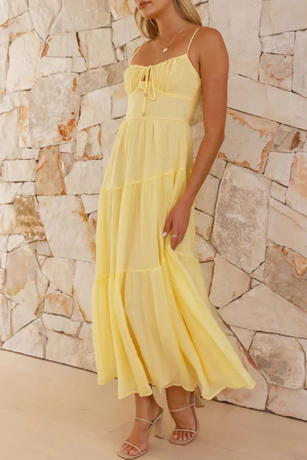 Ruched Smocked Back Cami Dress