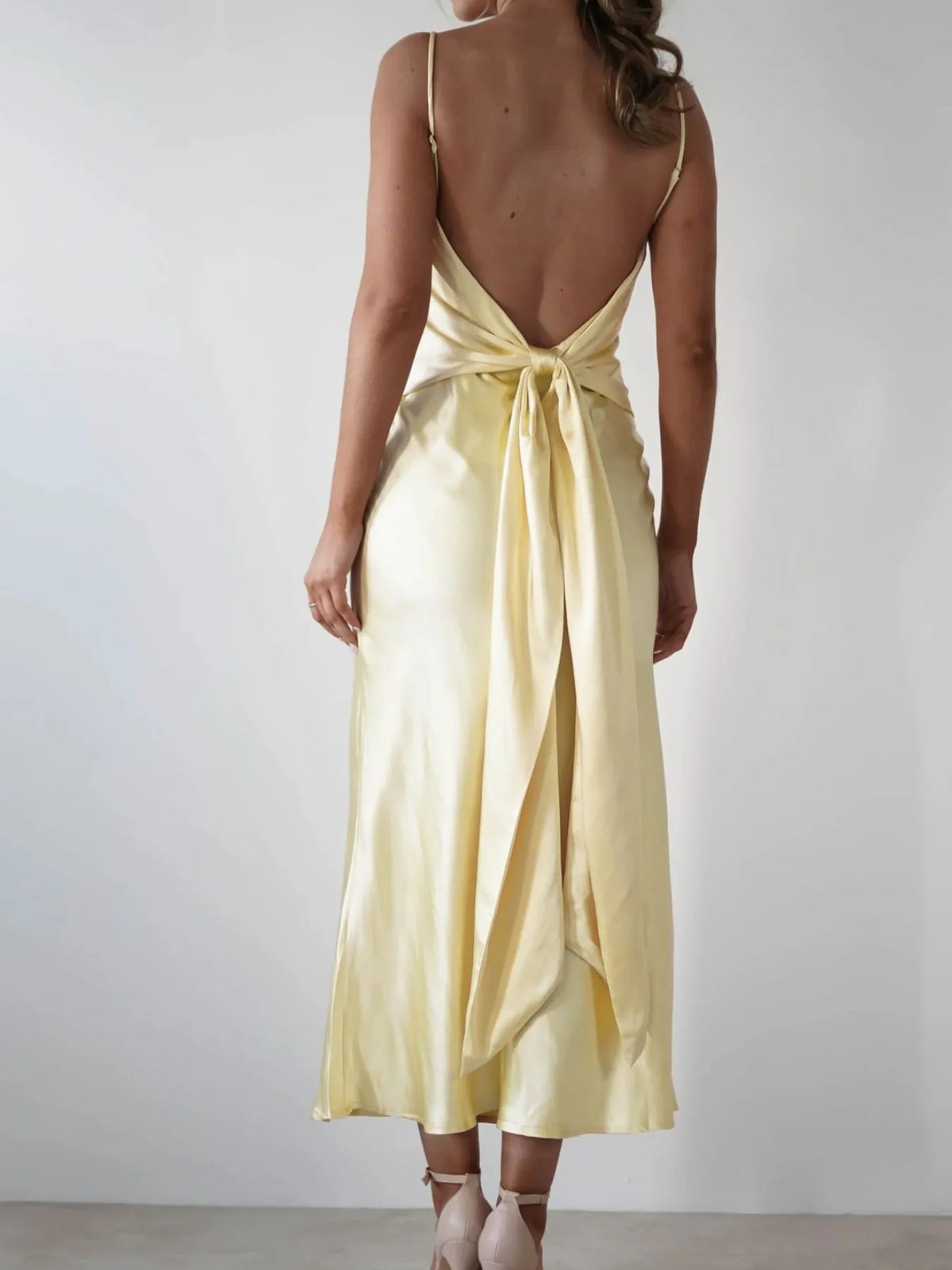 Backless Satin Cami Dress