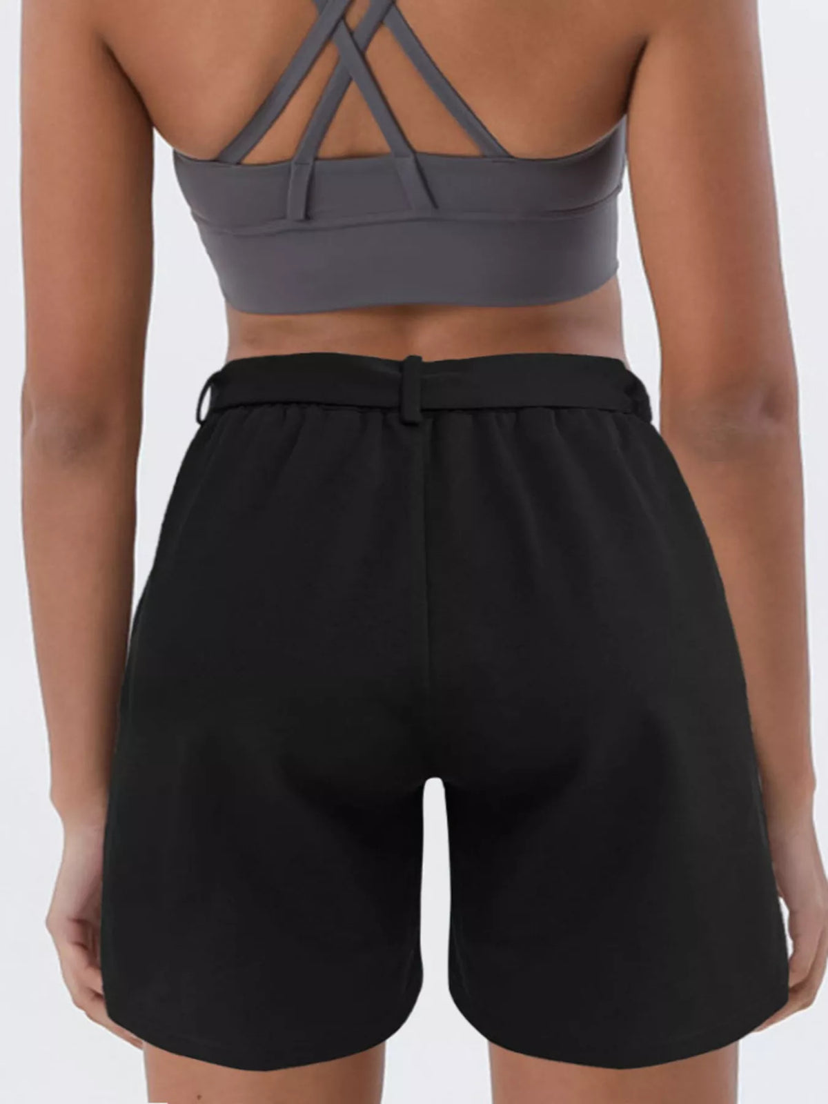 Tied High Waist Shorts in Black