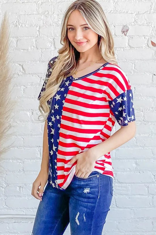 And The Why American Flag Top in Red and Navy in Red/navy