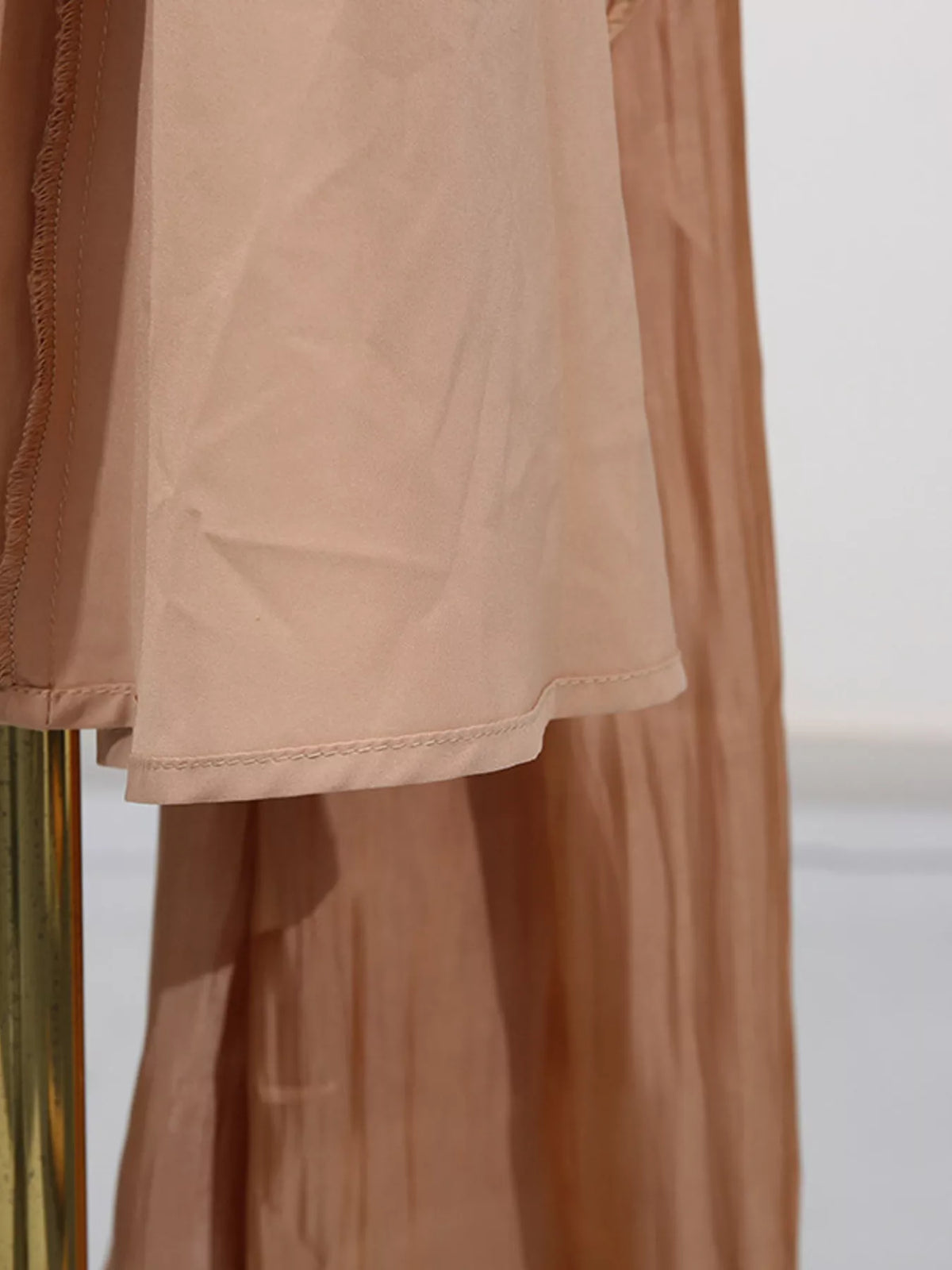 Ruched Halter Maxi Dress in Champagne