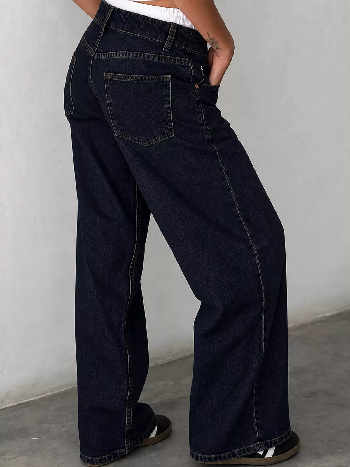 Wide-Leg Vintage Wash Jeans