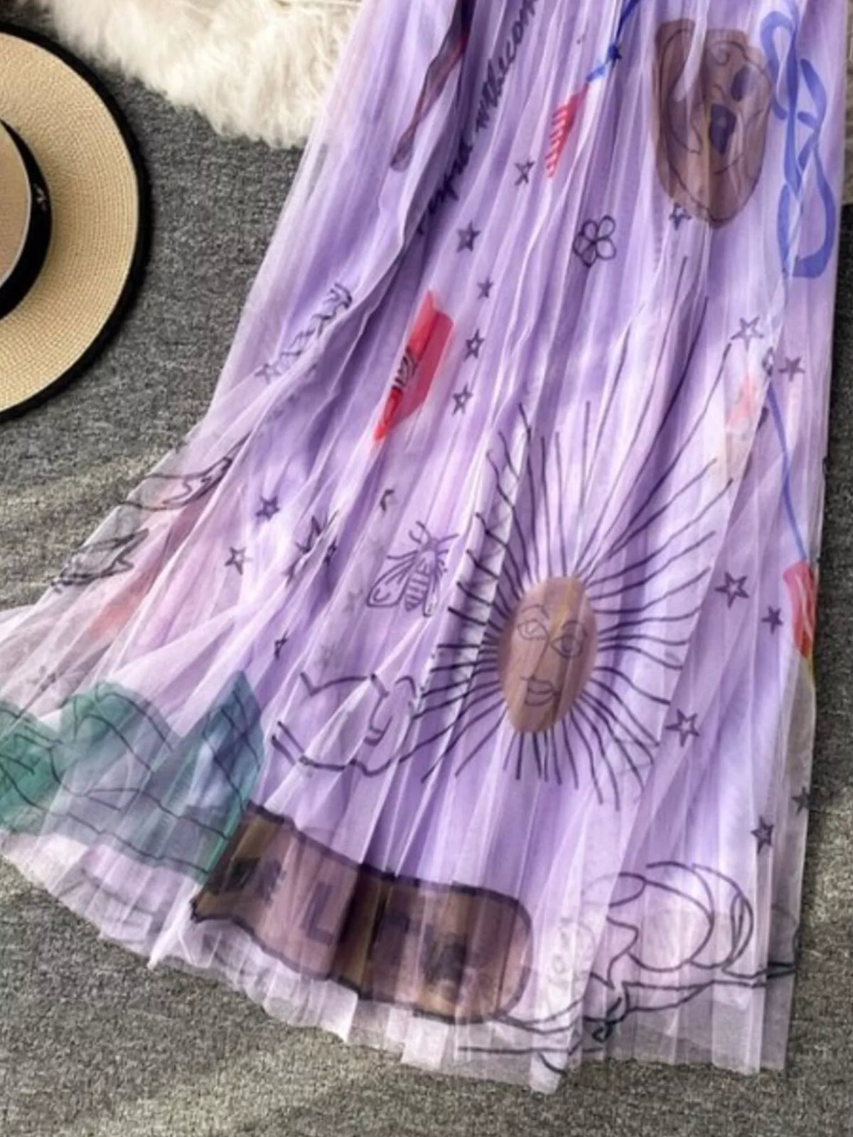 Layered Printed Tulle Skirt